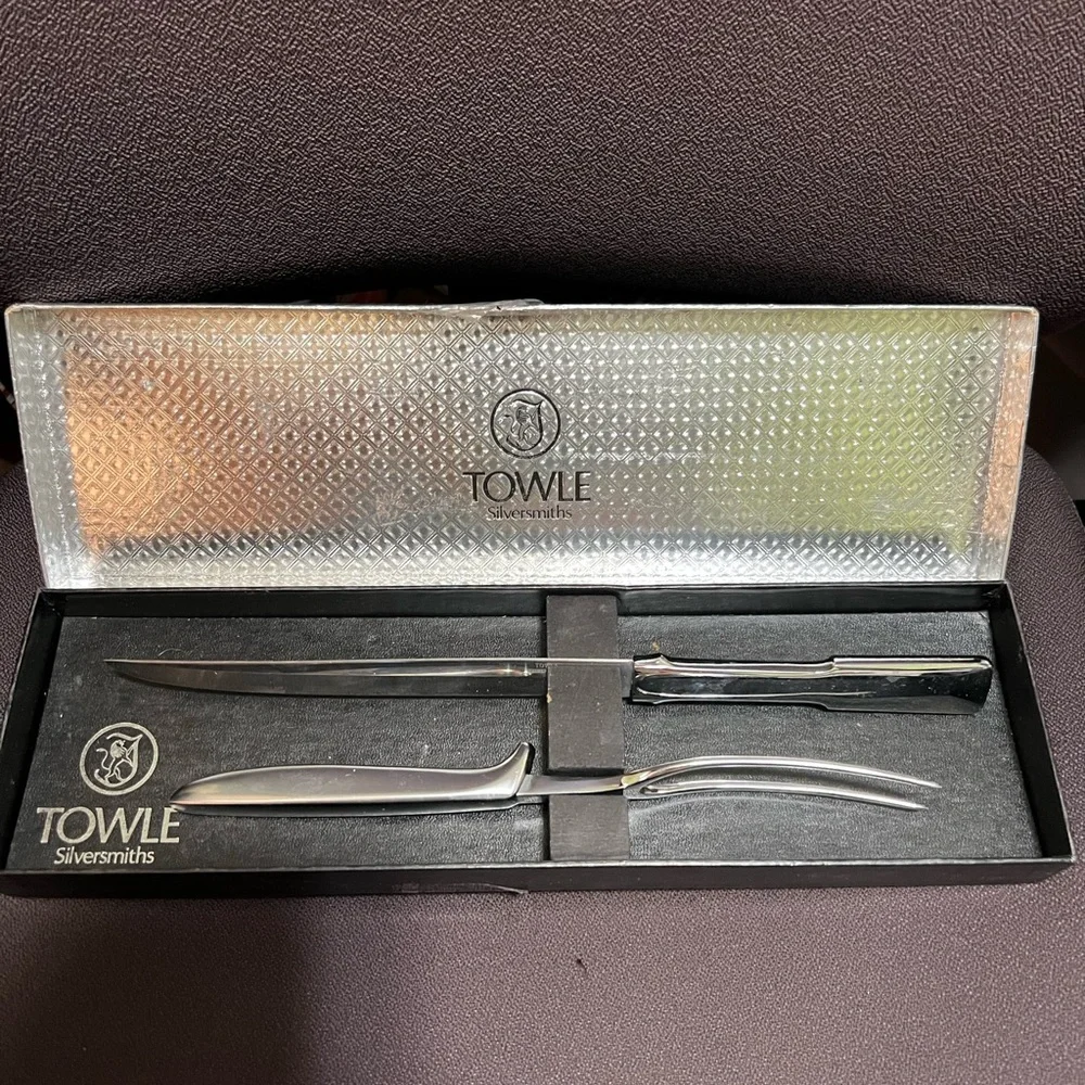 Vintage Towle Silversmiths Stainless Steel Carving Set